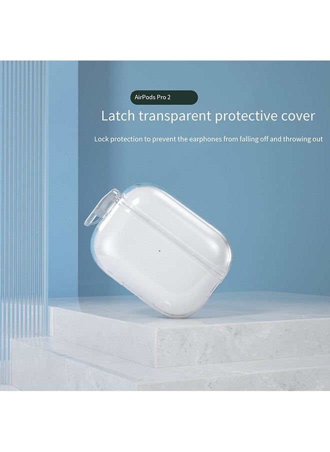 Generic - Protective Case with Lock for Airpods Pro 2 2022/Airpods Pro 2019, Shockproof Clear Case Cover with Keychain for Apple AirPods Pro 2/Airpods Pro - Image 1