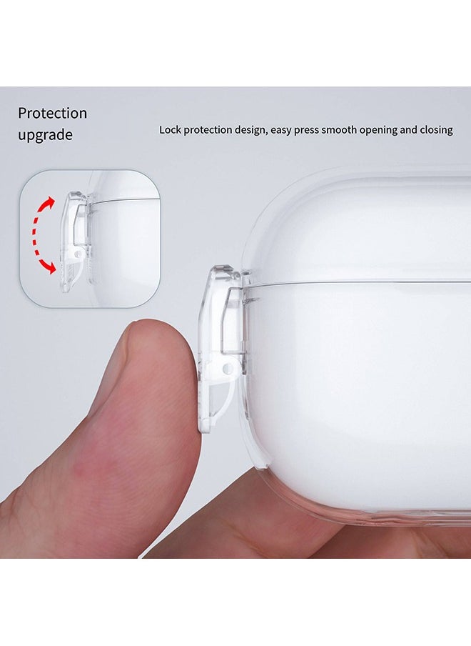 Generic - Protective Case with Lock for Airpods Pro 2 2022/Airpods Pro 2019, Shockproof Clear Case Cover with Keychain for Apple AirPods Pro 2/Airpods Pro - Image 1