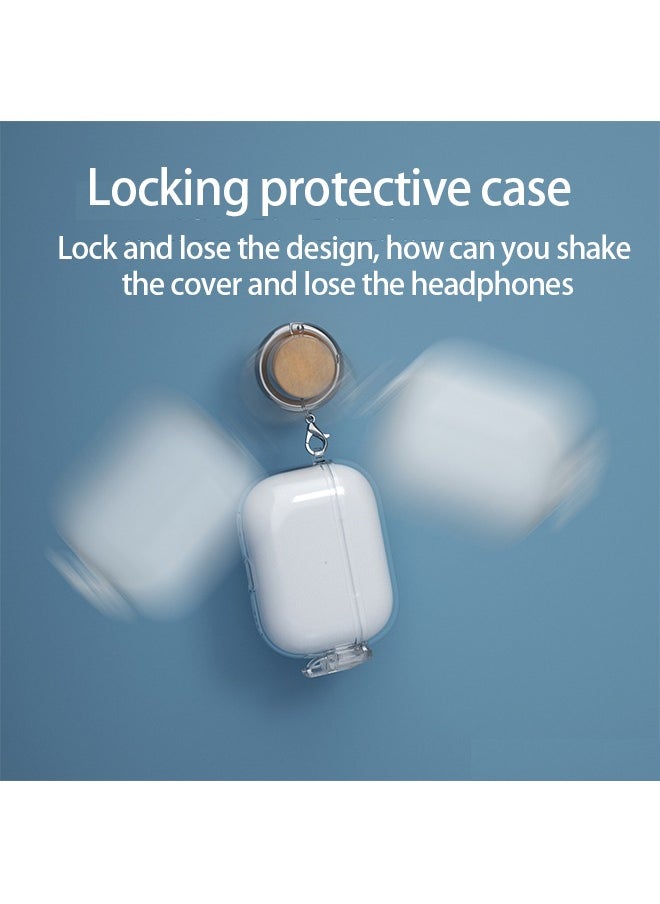 Generic - Protective Case with Lock for Airpods Pro 2 2022/Airpods Pro 2019, Shockproof Clear Case Cover with Keychain for Apple AirPods Pro 2/Airpods Pro - Image 1