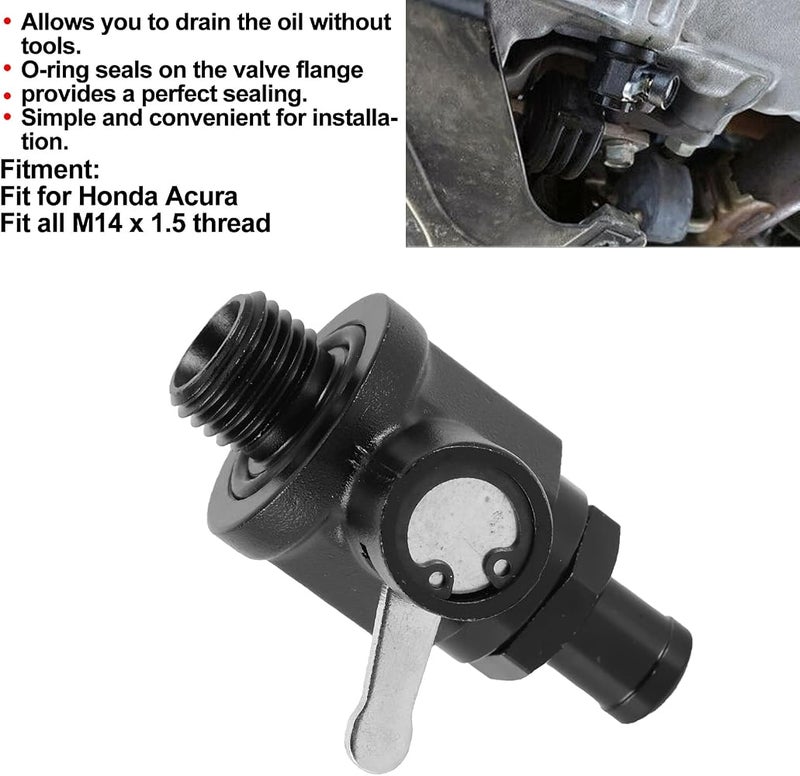 Keenso Oil Drain Valve, Engine Oil Drain Valve Replacement Accessory Fit for M14 X 1.5 Thread - Image 2