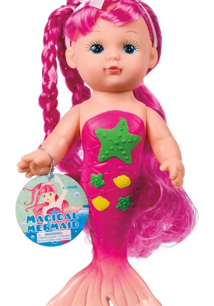 Toysmith دمية حورية البحر من تويسميث لوقت الاستحمام - لعبة مائية بطول 9 بوصات للأطفال - Image 1