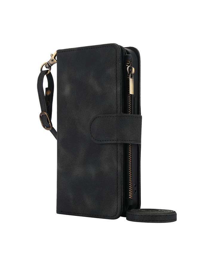 Zaboon Case For iPhone 12 Dream 9-Card Zipper Wallet RFID Leather Phone Case with Lanyard - Image 2