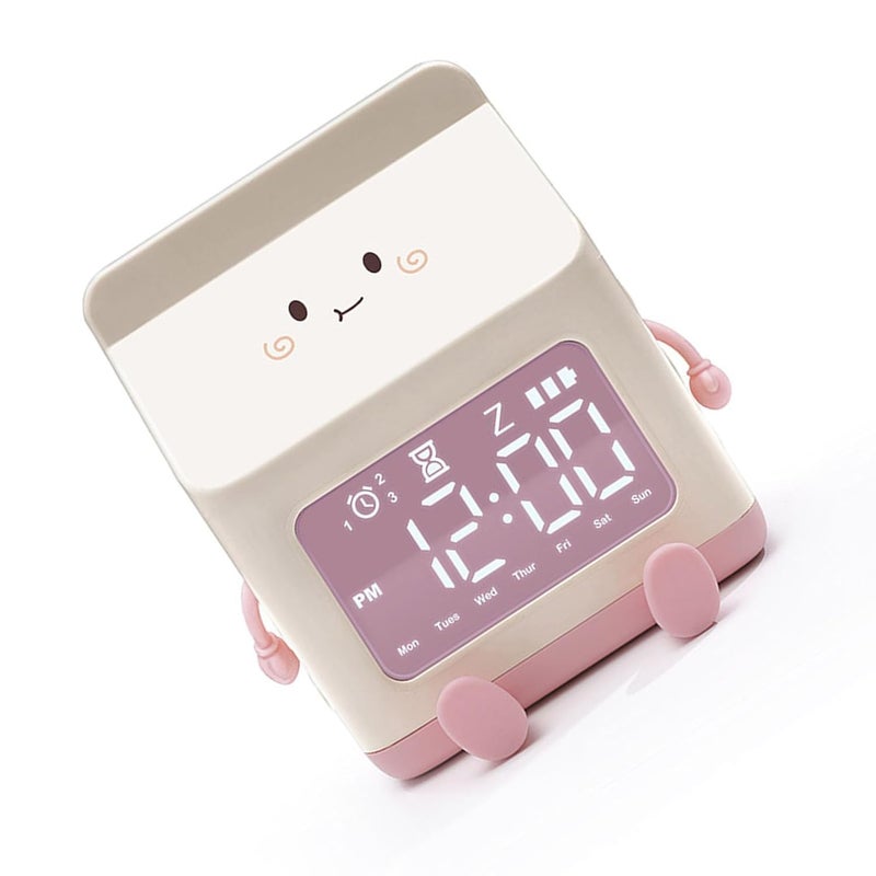 Calyrex Cute Alarm Clock ABS Alarm Clock Time Setting Milk Box Shape for Home