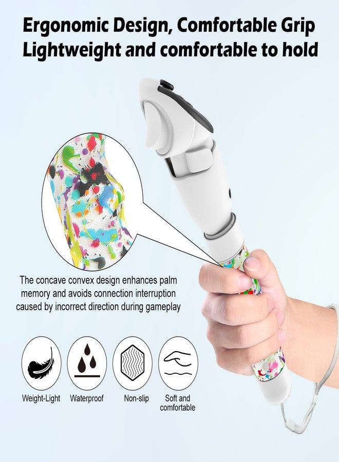 Rechale Upgraded Controller Extensions Gorilla Tag Long Arms for Meta Quest 3S/Quest 3 Beat Saber Handles Golf Club Attachment VR Sticks Controller Grips for Quest 3S/3 VR Gaming Accessories, Colorful White - Image 3