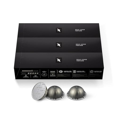 Nespresso Capsules Vertuo Fortado Gran Lungo Americano Dark Roast Espresso Coffee 30 Count Coffee Pods Brews 50oz - Image 1