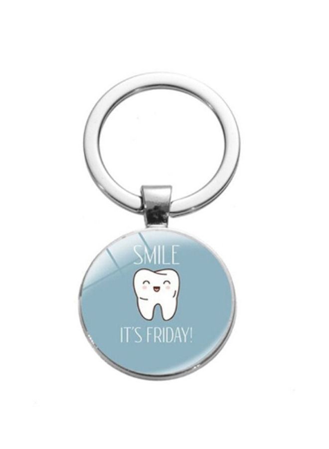 Unisex Fashion Metal Keychain Silver - Image 1