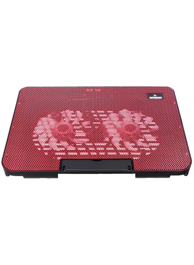 GT-99 Laptop Cooling Base Fan - 2 Powerful 140mm Fans - High Airflow - LED Lighting - Ergonomic Design Adjustable to 6 Angles - Image 1