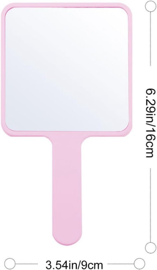Handheld Makeup Mirror 2pcs Compact Cosmetics Mirrors for Daily Use Female Supply with White and Pink Colors - Image 2