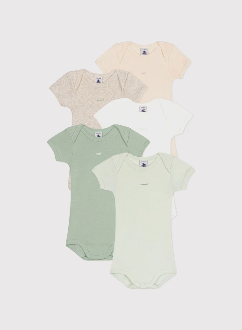 Petit Bateau Kids 5 Pack Assorted Bodysuit