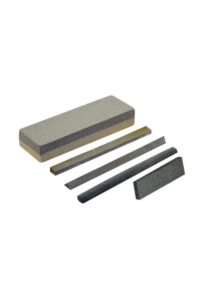 Rolson 24129 5pc Sharpening Stone Set - Silicon Carbide Stones with Fine & Medium Surfaces, Includes Flat, Triangle, Half-Round & Stubby Stones for Versatile Sharpening - Image 1