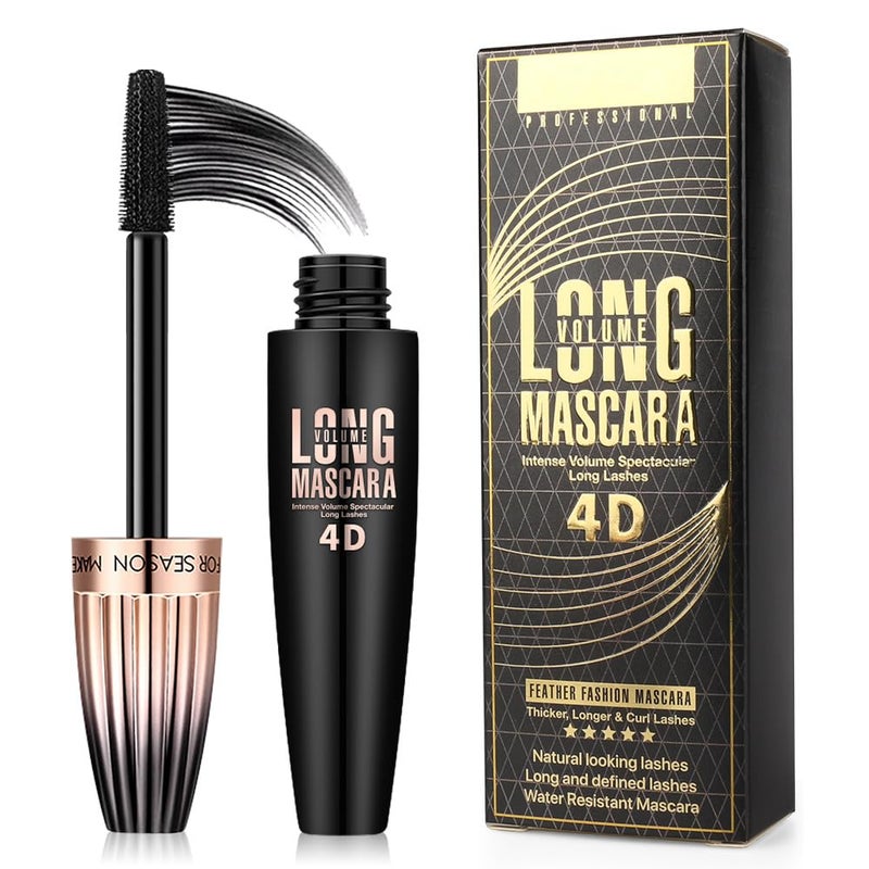 Bieyoc 4D Silk Fiber Lash Mascara Waterproof Mascara Black Volume and Length Easily to Create Amazing Lashes for Thicker Long Lasting and Curly Eyelashes - Image 3