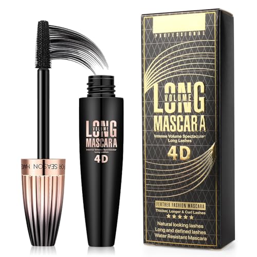 Bieyoc 4D Silk Fiber Lash Mascara Waterproof Mascara Black Volume and Length Easily to Create Amazing Lashes for Thicker Long Lasting and Curly Eyelashes - Image 1