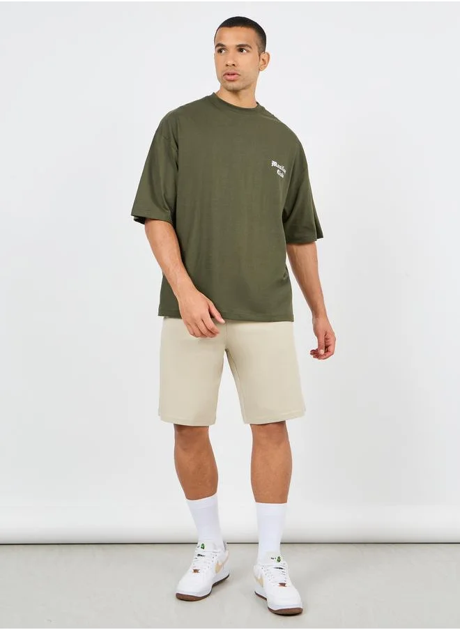 ستايلي Styli Oversized Solid Shorts with Drawstring