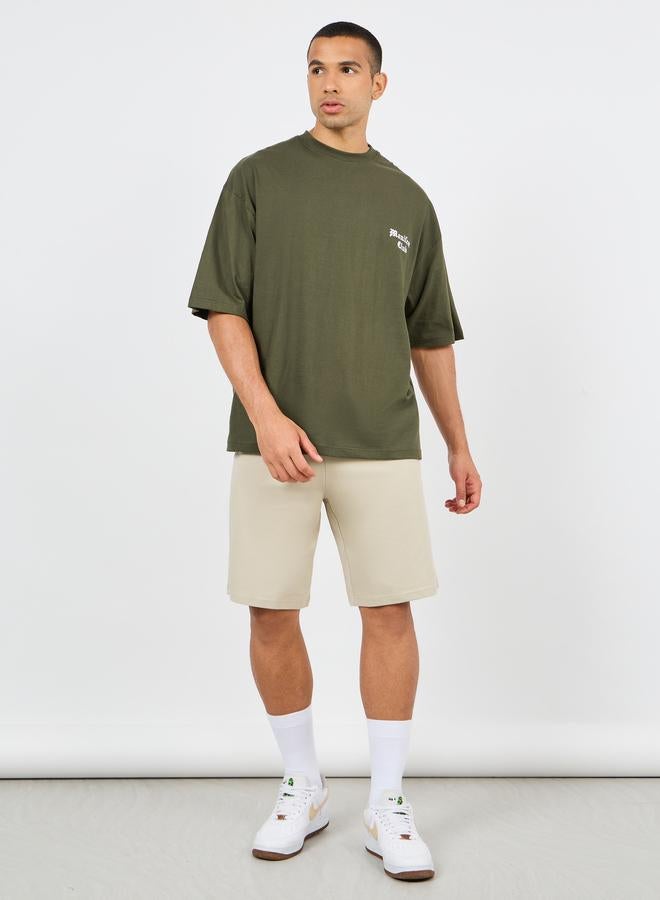 Styli Oversized Solid Shorts with Drawstring - Image 2