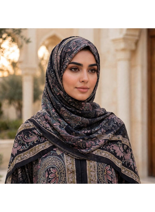 اكسا عباية مفتوحة بطبعات السجاد الفاخرة وقَصّة واسعة - Image 2