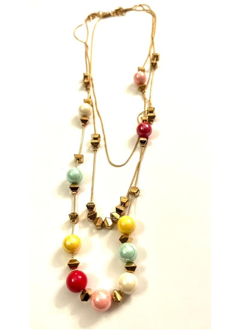 Trio Earrings - Bubble gum necklace - Image 1