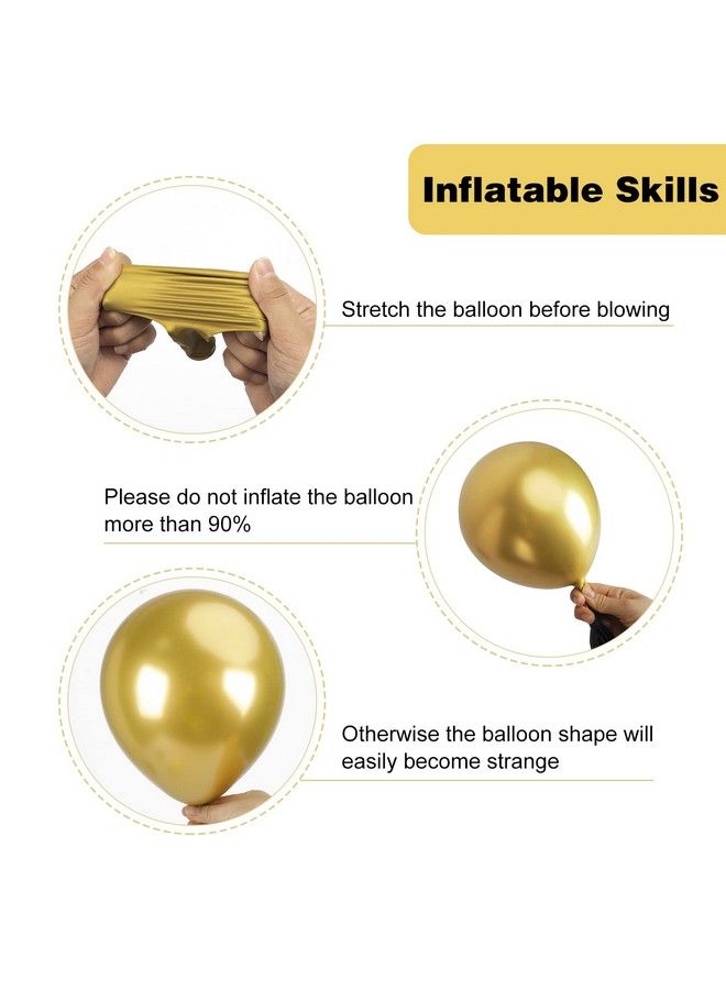 RUBFAC 129Pcs Metallic Gold Balloons Latex Balloons Different Sizes 18 12 10 5 Inch Party Balloon Kit For Birthday Party Graduation Baby Shower Wedding Holiday Balloon Decoration - Image 4