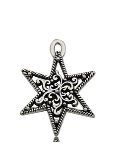 Vintage Diy Handmade Alloy Jewelry Accessories Star Hollow Out Pentagram Meteor Necklace Earrings Pendant Hanging Ornament 13866-ancient silver star 1.5g-19x24.5mm