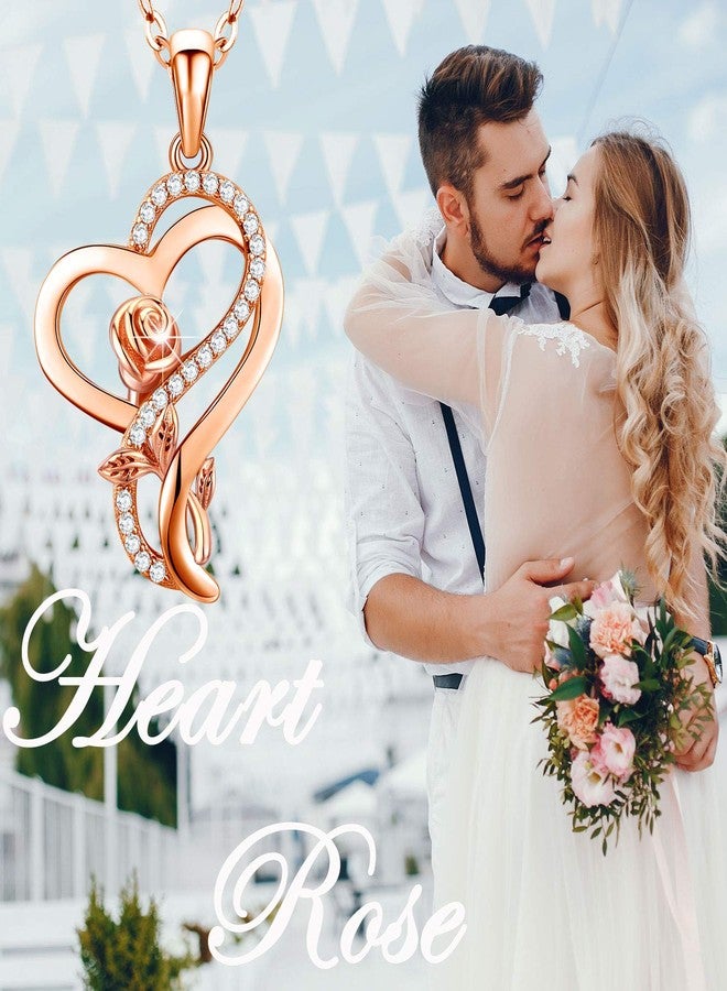 DESIMTION Rose Gold Heart Necklaces for Women,Birthday Mothers Day Christmas Jewelry Gifts for Wife Girlfriend Mom from Daughter - Image 5