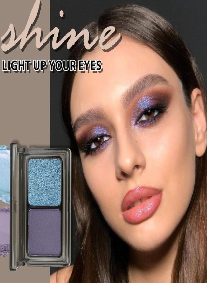 يوميز دايري باليت ظلال العيون "يوميات إيمي" ثنائية اللون، أزرق لامع + بنفسجي داكن - ظلال عيون لامعة ومطفية، تدوم طويلاً وذات صبغة غنية، نباتية وخالية من القسوة على الحيوانات. - Image 2