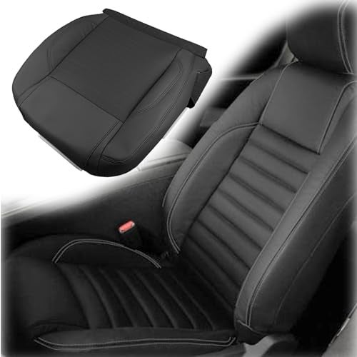 Prefer Warehouse Perforated Driver Bottom Seat Cover Compatible with 2010 2011 2012 2013 2014 Ford Mustang GT, Leather | Waterproof OEM-Style Replacement | Heated & Non-Heated Seats，Trim Code: 4W, Black - Image 2