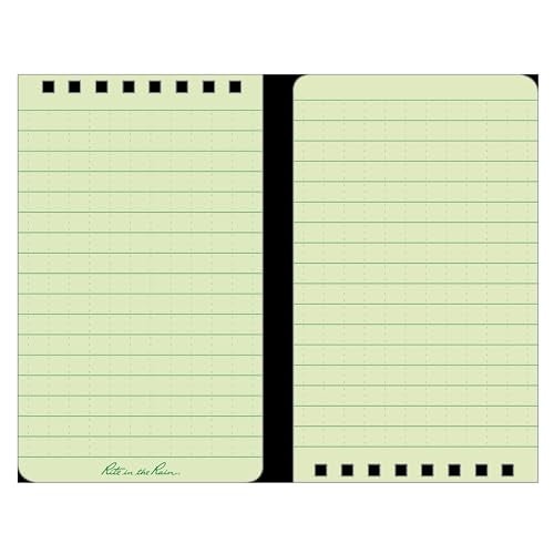 Rite in the Rain Weatherproof 3" x 5" Top Spiral Notebook Kit: Tan CORDURA Fabric Cover, 3" x 5" Green Notebook, and an Weatherproof Pen (No. 935-KITL) - Image 2