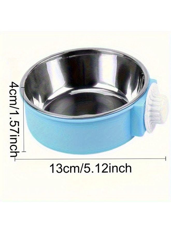 Pink Stainless Steel Hanging Pet Bowl Set 2 Piece Fall Proof Cat Food and Dog Water Bowls - Image 4
