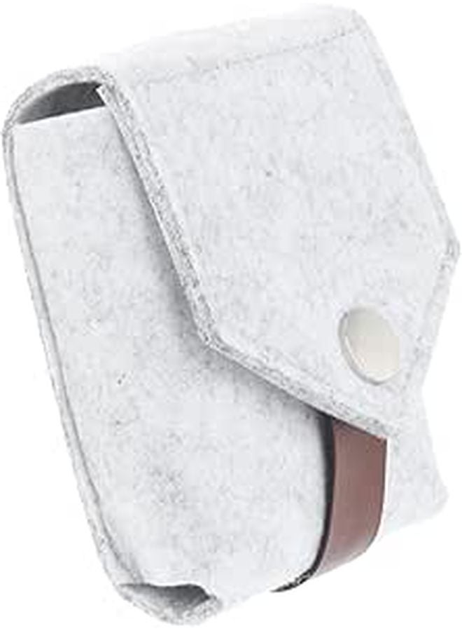 Portable Mini Makeup Organizer Bag With Mirror For Travel Lightweight Gray Cosmetic Pouch - Image 1