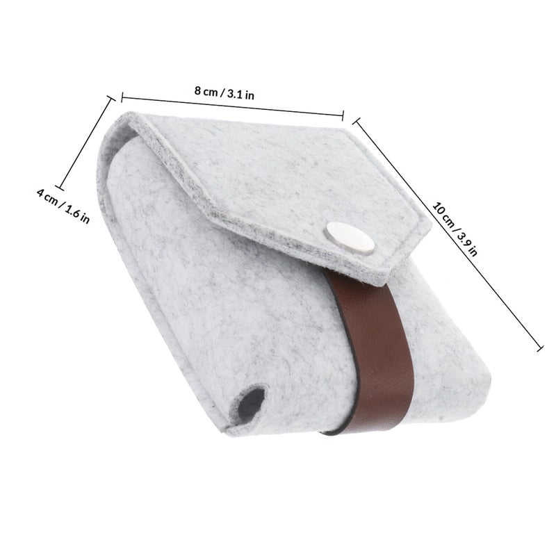 Portable Mini Makeup Organizer Bag With Mirror For Travel Lightweight Gray Cosmetic Pouch - Image 3