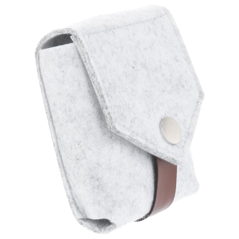 Portable Mini Makeup Organizer Bag With Mirror For Travel Lightweight Gray Cosmetic Pouch - Image 2