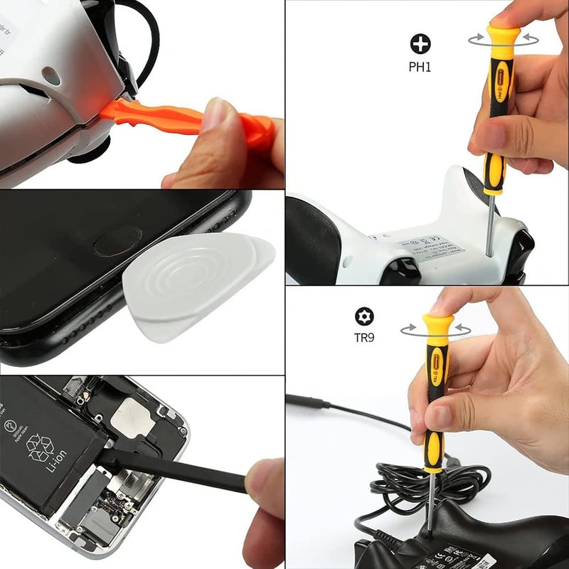 Cleaning Repair Tool Kit 9PCS for PS3 PS4 PS5 Complete Screwdriver Set - PS4 Security Torx Screwdriver T9(TR9) Phillips PH0 PH1(PS3/4/5) - Image 4