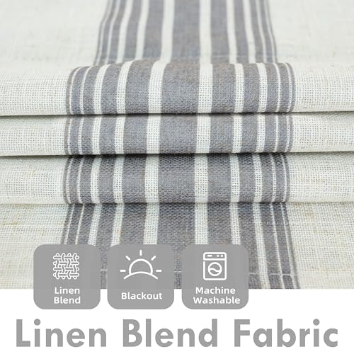 DriftAway Chris Linen Lined Valance Double Layer Thermal Insulated Room Darkening Blackout Window Valances 3 Inch Rod Pocket Vertical Striped Kitchen Valance for Bathroom 52 Inch by 18 Inch Gray - Image 5