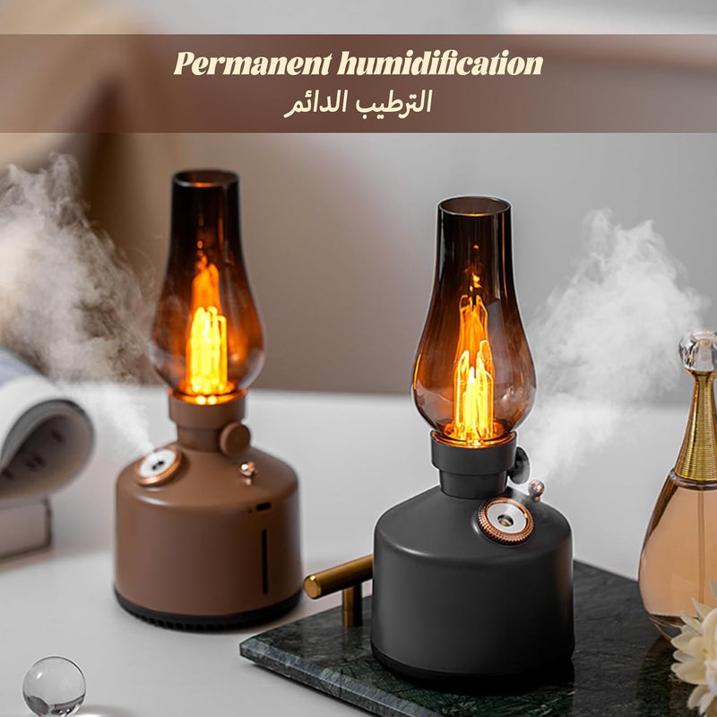 nafas Retro Lamp Humidifier for Bedroom Portable Aroma Diffuser Oil Diffuser Aromatherapy Function Rechargeable for Home with Table Lamp Dimmable Brightness，2 Speed Spray Waterless Auto Off (Brown) - Image 4