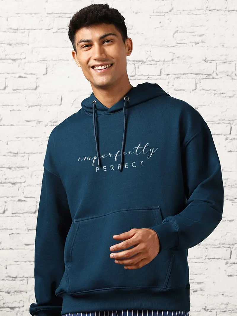 نوبيرو Nobero Oversized Hoodie for Men in Navy