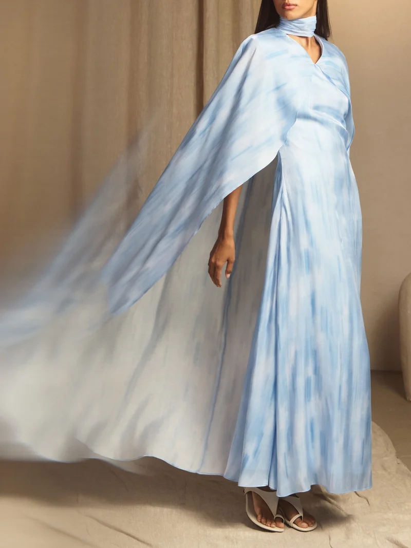 Lichi  Lightweight viscose maxi dress with a gradient for Women | Best Price UAE