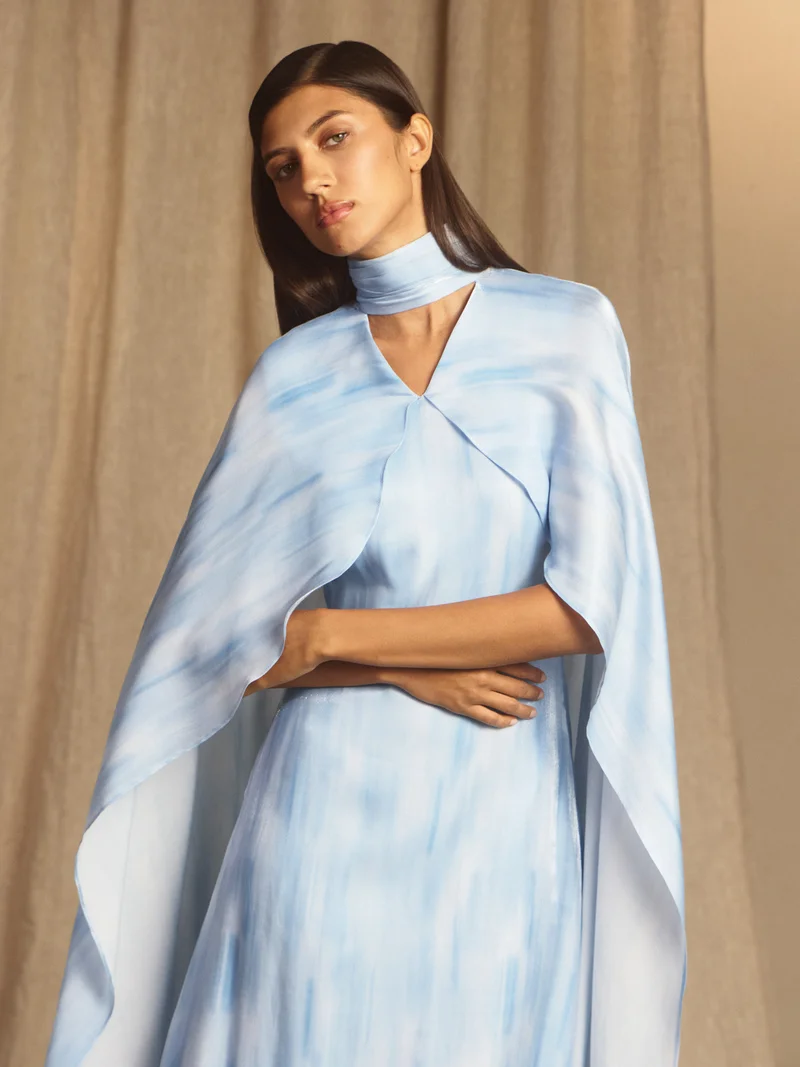 Lichi  Lightweight viscose maxi dress with a gradient for Women | Best Price UAE