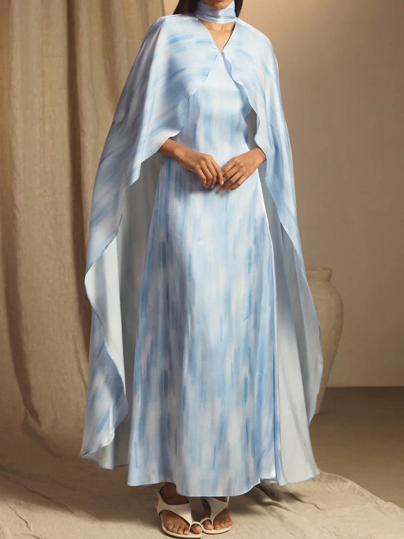 Lichi  Lightweight viscose maxi dress with a gradient for Women | Best Price UAE