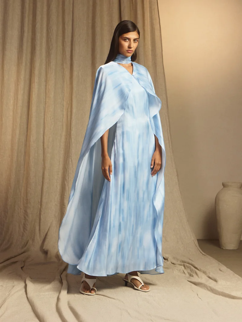 Lichi  Lightweight viscose maxi dress with a gradient for Women | Best Price UAE