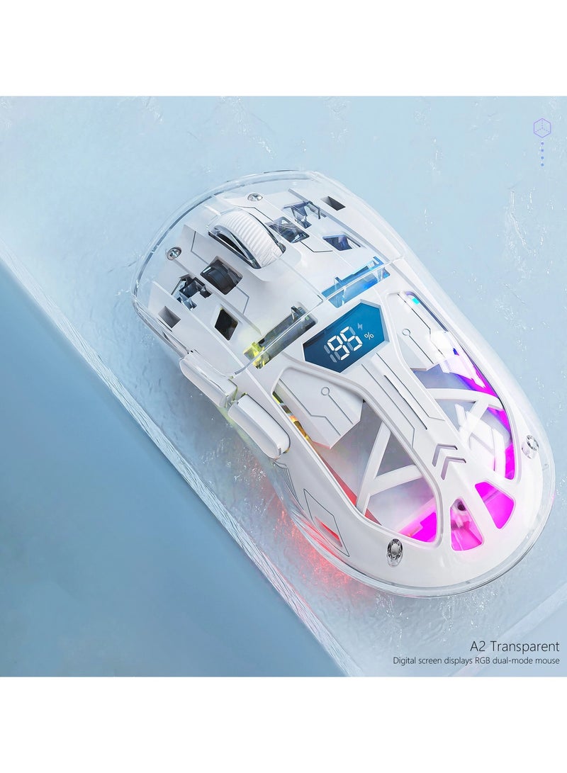 General Wireless Bluetooth Dual-mode MouseRGB Transparent Digital Display Gaming E-sports Office Mouse  - Image 1