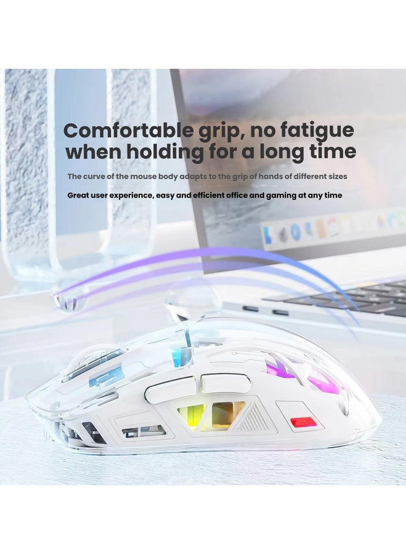 General Wireless Bluetooth Dual-mode MouseRGB Transparent Digital Display Gaming E-sports Office Mouse  - Image 2