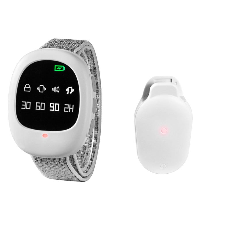 Wireless Bedwetting Alarm Potty Training Watch with Wristband for Kids Elder Care 40M Effective Range Vibration/ Sound/ Vibration + Sound Reminding 30min/60min/90min/2H Timer Built-in Battery LED - Image 1