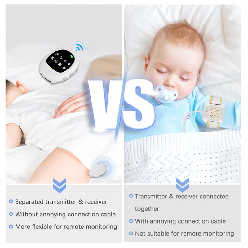 Wireless Bedwetting Alarm Potty Training Watch with Wristband for Kids Elder Care 40M Effective Range Vibration/ Sound/ Vibration + Sound Reminding 30min/60min/90min/2H Timer Built-in Battery LED - Image 4