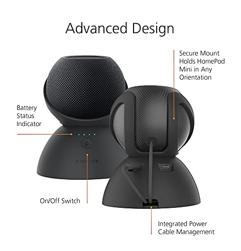 Mission Cables Mission Battery Base for HomePod Mini (Black) (Make HomePod Portable) - Image 3