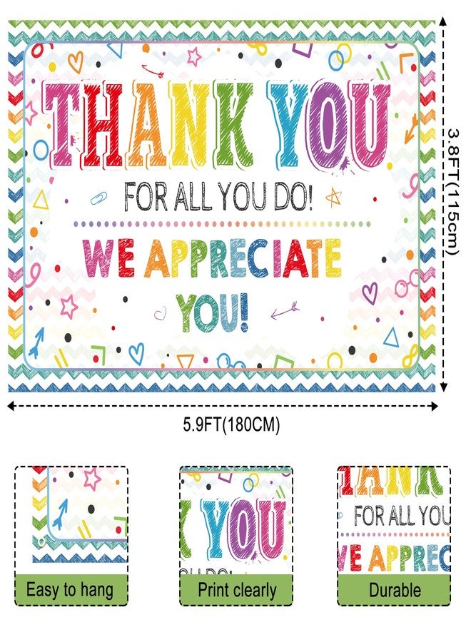 TAKEALOOKO We Appreciate You Banner Decorations - 71 x 45 Inch Thank You For All You Do Employee Appreciation Decorations, We Appreciate You Teachers Staff Doctors Nurses Banner Decor for Graduation Party Gifts - Image 4