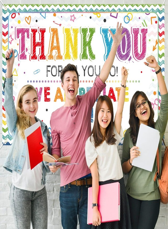 TAKEALOOKO We Appreciate You Banner Decorations - 71 x 45 Inch Thank You For All You Do Employee Appreciation Decorations, We Appreciate You Teachers Staff Doctors Nurses Banner Decor for Graduation Party Gifts - Image 3