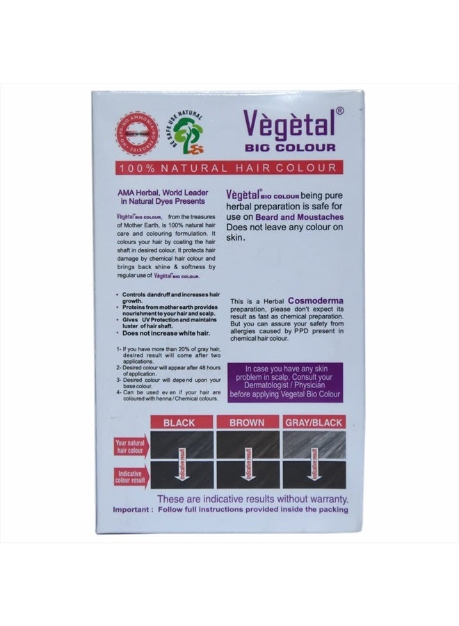 Vegetal لون الشعر البيولوجي، أسود ناعم، 25 جرام لتلوين اللحية والشارب - Image 2