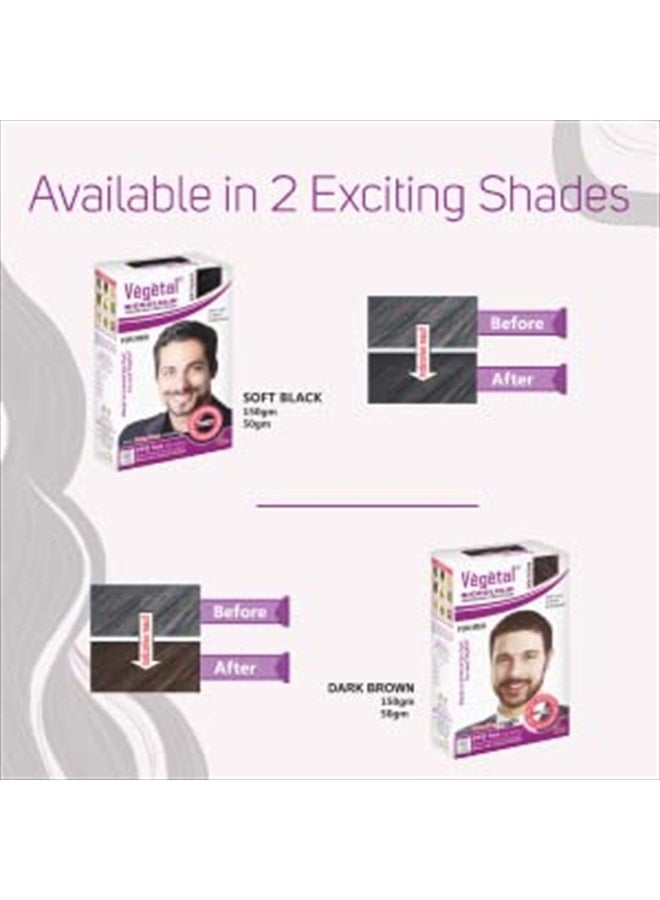 Vegetal لون الشعر البيولوجي، أسود ناعم، 25 جرام لتلوين اللحية والشارب - Image 5