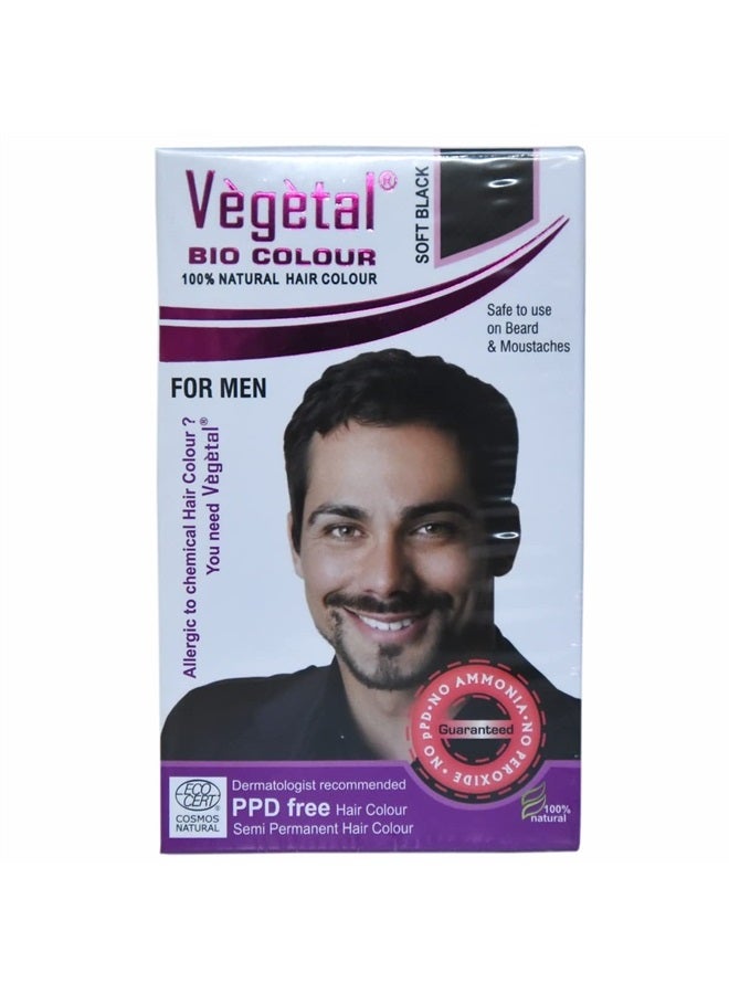 Vegetal لون الشعر البيولوجي، أسود ناعم، 25 جرام لتلوين اللحية والشارب - Image 3