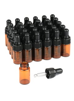 Amber Glass Mini Dropper Bottles, (3 ml)Essential Oil Dropping Bottles, Small Empty Sample Bottles Glass Vial with Dropper, Black Caps Tiny Amber Glass Bottles, Perfume Jars for Traveling