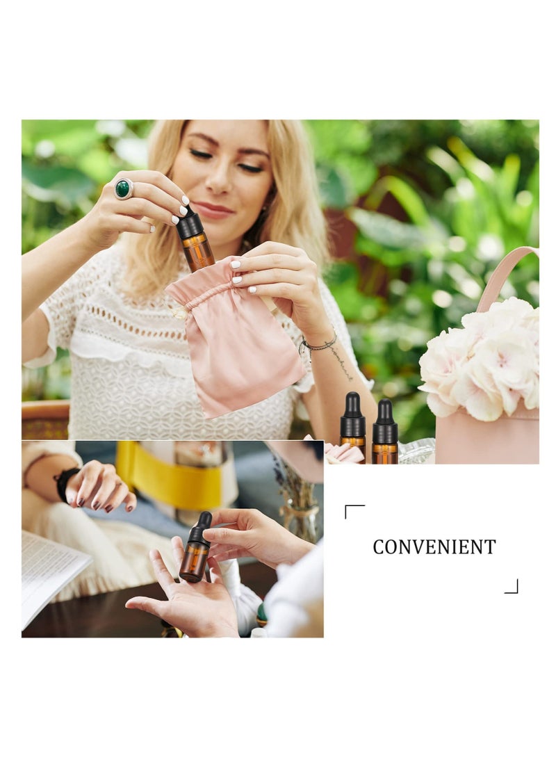 Excefore - Amber Glass Mini Dropper Bottles, (3 ml)Essential Oil Dropping Bottles, Small Empty Sample Bottles Glass Vial with Dropper, Black Caps Tiny Amber Glass Bottles, Perfume Jars for Traveling - Image 1